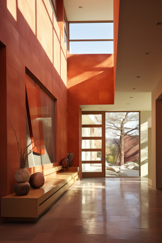 Open-concept living room with natural lighting, balcony, and foyer entry by NextBased HOMES